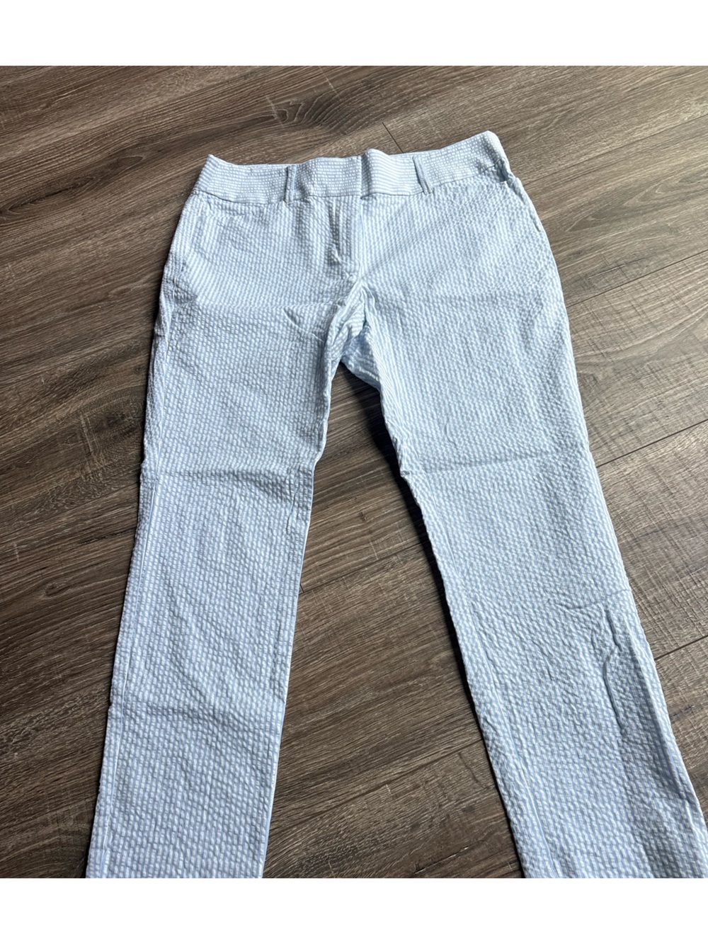 LOFT Light Blue Textured Skinny Pants